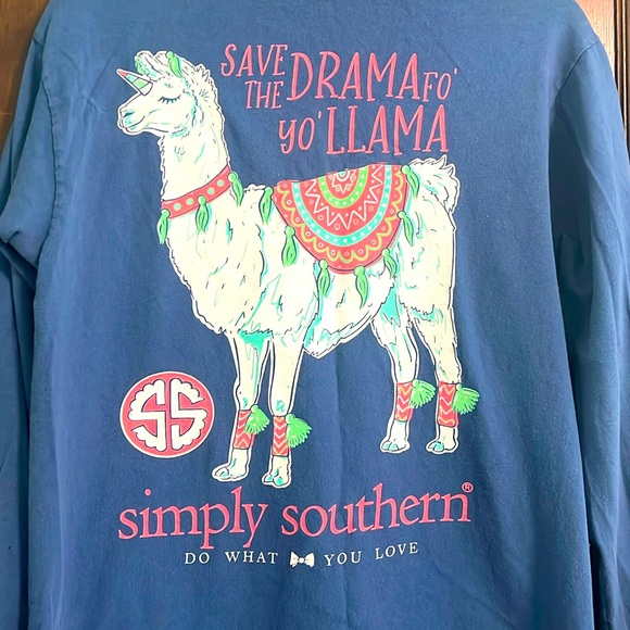 Simply Southern Long Sleeve Llama Tee - Picture 1 of 4